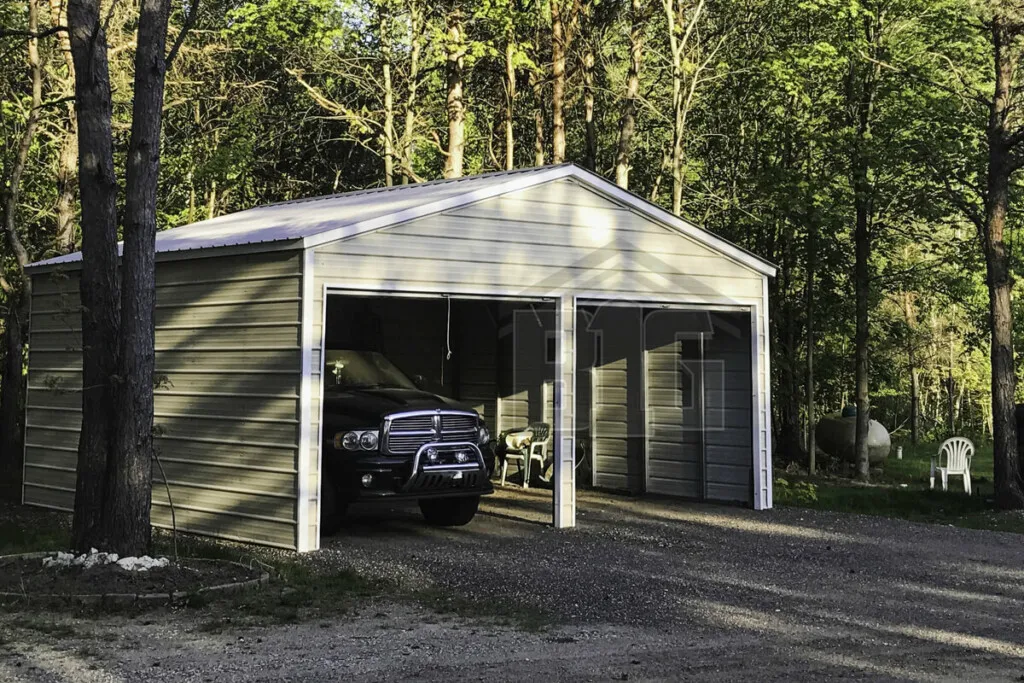 The New Yorker 2 Car Metal Garage 18x20x9 - Big Buildings Direct